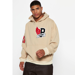 100% coton sweat à capuche en éponge française broderie lourde épais surdimensionné haute qualité personnalisé sweat à capuche vierge pour hommes pas de vêtements en relief - Product Image 3