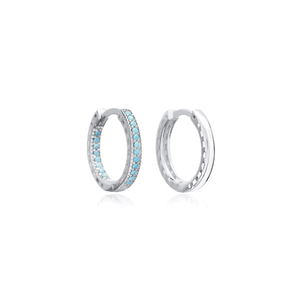 White Enamel Design Zircon Stone Shape 925 Sterling <b>Silver</b> Women's <b>Hoop</b> Earrings Turkish Handmade Elegant Wholesale Certified - Product Image 5