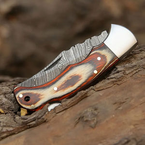 มีดทำครัวเหล็กดามัสกัสแบบใบมีดคงที่ด้ามจับไม้ขนาด12นิ้วทำด้วยมือเลือกโลโก้ได้ตามต้องการ - Product Image 5