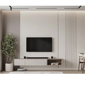 Mueble de TV Flotante Moderno Francés OEM, Combinación de Escritorio, Materiales Impermeables, Listo para Armar, Mueble de Pared de Madera - Product Image 6