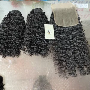 Commande personnalisée en gros 4x4 6x6 Extensions de cheveux humains Remy vietnamiens bruts non transformés Natural Wave Transparent pour HD Lace - Product Image 2