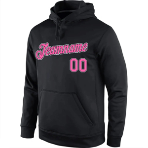 Sudadera Deportiva de Alta Calidad con Bordado Rosa, Sudadera Negra con Nombre de Equipo Personalizado, Sudadera Deportiva de Poliéster Transpirable para Hombre - Product Image 2