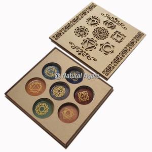 Compre Piedras de los Siete Chakras Grabadas Personalizadas con Caja de la Semilla de la Vida - Product Image 3