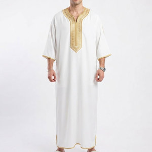 Modern Moroccan Jubba for <b>Men</b> Traditional Islamic Lightweight Breathable Cotton Casual Spring Elegant Design Comfortable Wearing - Product Image 1