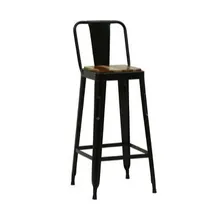 Vintage Iron Black Color Bar Chairs Hot selling modern minimalist wrought iron tall stainless steel metal bar stool chair