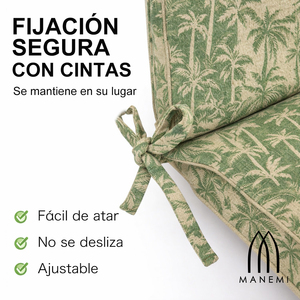 Cuscini per Sedie da Giardino 120x55x8cm, Comodi Cuscini da Esterno Leggermente Idrorepellenti con Cinghie di Fissaggio e Imbottitura in Schiuma - Product Image 6