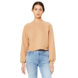 Sudadera Corta Personalizada para Mujer, Cuello Redondo, Color Sólido, Tejido de Felpa Suave, Ropa Casual de Calle con Opción de Logotipo - Product Image 1
