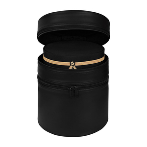 OES OEM Masonic Shriner Fez Case in Black Machine Embroidered Emblem on Wool Leather & PU Fedora <b>Hats</b> for Blue Lodge Free Masons - Product Image 3