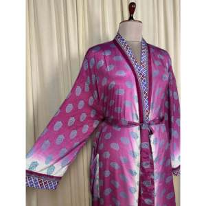 Recycled Silk Sari Women's Boho Chic Vintage Beach Cover <b>Dress</b> Robe for Resort Wear <b>Gypsy</b> House Kimono for Lounge Swimsuit - Product Image 6