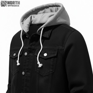 2025 nouveauté mode acide lavé sur mesure hommes Denim Jean vestes nouvelle Collection camionneur vestes jean veste hommes - Product Image 5