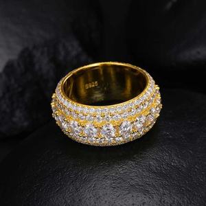 Anillo de Moissanita con Certificado GRA, Anillos de Diamantes de Moissanita Completos, Joyería de Oro Hip Hop, Plata de Ley S925 para Hombres y Mujeres, 18K - Product Image 3