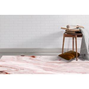 Alfombra con Estampado de Mármol Rosa: Diseño Abstracto Moderno para Sala de Estar, Alfombra Delgada No Tejida - Product Image 2