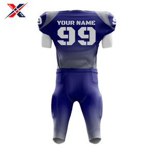 Professionnel unisexe adultes maillot de Football américain 100% Polyester tissu respirant à manches courtes imprimé équipe porter uniforme - Product Image 3