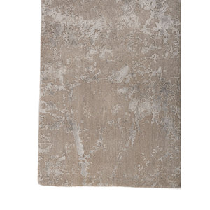 Alfombra Erbe de Lana y Seda de Bambú Anudada a Mano, Gris y Negra, Abstracta, para el Hogar, Pasillo, Forma Rectangular, 10 mm, para Habitación de Adolescentes - Modelo - Product Image 4