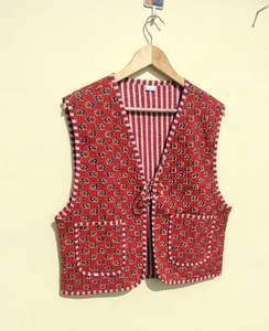 เสื้อแขนกุดผ้าฝ้ายสำหรับผู้หญิงเสื้อแขนกุดทำจากผ้าควิลท์ดอกไม้ผ้าทอแบบลำลองสำหรับฤดูหนาวสไตล์อินเดียโบโฮ - Product Image 3