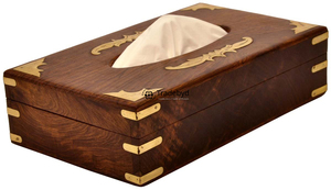Caja de Pañuelos de Madera de Primera Calidad con Encanto Rústico, Portapañuelos Hecho a Mano con Diseño Floral Grabado para Decoración de Estilo Rústico Tradebyd - Product Image 2
