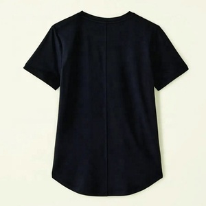 เสื้อผู้หญิงผ้าฝ้าย100% คุณภาพสูงเสื้อยืดคอกลมทรงโค้งใส่ได้ทั้งชายและหญิงแฟชั่นสีทึบ - Product Image 2