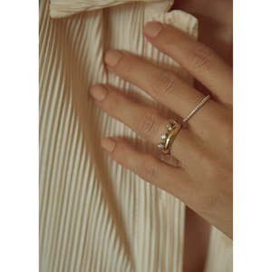 Provence Diamond <b>Crown</b> Ring Stylish Stainless Steel <b>Silver</b> with Gold Rhodium Plating Trendy Geometric Cut Diamond for Engagement - Product Image 3