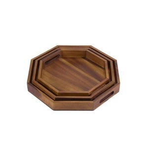 Bandeja DE SERVICIO DE MADERA hecha a mano de primera calidad, duradera y elegante de Crescent Crafts - Product Image 1