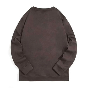 Sudadera de algodón 100% personalizada para hombre y mujer, ropa de calle Unisex de tejido de rizo de 380gsm, ropa de gimnasio de gran tamaño con cuello redondo para Otoño e Invierno - Product Image 2