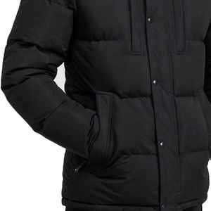 Veste parka d'hiver pour homme à col montant à capuche en fourrure, motif lettres, personnalisée - Imperméable, coupe-vent, respirante, écologique - Product Image 3