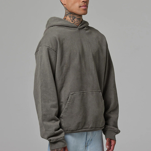 เสื้อฮู้ดดี้ผ้าฝ้าย100% สำหรับผู้ชายเสื้อฮู้ดใส่สบายสีทึบพิมพ์โลโก้ได้ตามต้องการ - Product Image 2