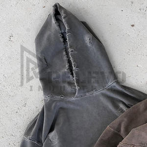 เสื้อฮู้ดผ้าคอตตอนผ้าฟลีซสำหรับผู้ชายเสื้อมีฮู้ดแบบสวมหัวมี100% ดีไซน์แบบกำหนดเองขนาดใหญ่ - Product Image 3