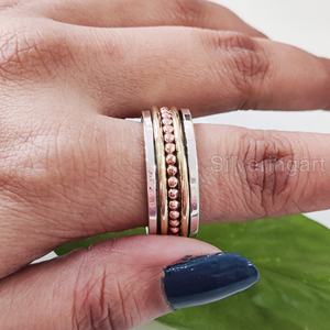 Nouvelle arrivée Spinner Band bohème anneau 925 en argent Sterling femmes pouce anneau Yoga bijoux faits à la main noël hommes Spinner anneau - Product Image 4