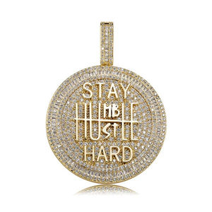 Colgante de diamante Moissanite de corte redondo y Baguette, colgante personalizado de estilo Hip Hop, regalo de boda para Plata de Ley 925 Unisex - Product Image 3