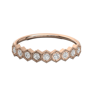 Anillo de Boda con Diseño de Filigrana de Diamantes Redondos - Product Image 5
