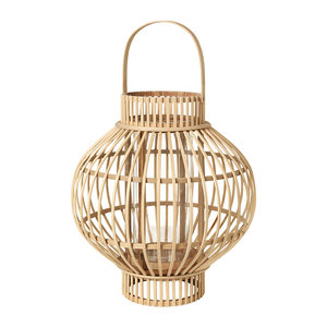 Bougie lanterne bougie en rotin bambou naturel, avec abat-jour en verre, lanterne avec poignée et ombre en verre, 40 pièces - Product Image 3