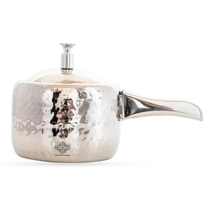 Conception martelée de cuiseur d'acier inoxydable d'IndianArtVilla dans la finition d'argent et d'or-Cookware pour le restaurant de maison et d'hôtel - Product Image 4