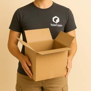 Boîte carrée de 31x31x31 cm avec poignées pour ranger des assiettes, de la vaisselle ou des chapeaux pour organiser la vaisselle - Product Image 3