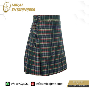 Traditional Personality Scottish Kilts <b>Check</b> Pattern <b>Skirt</b> Men's Scottish Style Plaid Contrast Color <b>Pleated</b> <b>Skirt</b> - Product Image 3