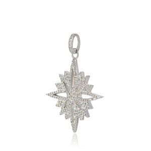Pave Diamond 925 Sterling Silver fait à la main Designer Star Charm Pendentif Fine Jewelry Wholesale - Product Image 2