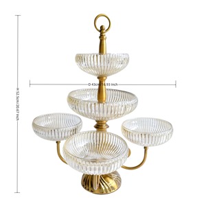 Cuenco decorativo de diseñador de lujo con soporte de Metal, bandeja de centro de mesa elegante, acento de Mesa para el hogar, sala de estar, decoración de eventos - Product Image 2