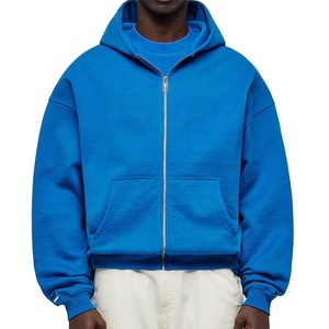 Venta al por mayor personalizado en blanco de los hombres con cremallera Sudadera con capucha logotipo personalizado Puff estampado cárdigans con cremallera de gran tamaño sudaderas con capucha Unisex - Product Image 1