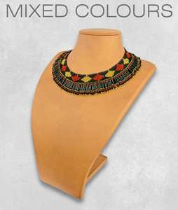 Collar gargantilla de cristal hecho a mano con cuentas de perlas, joyería de cuentas lisas de tamaño personalizado para amantes de la artesanía de piedra de MS Handicraft - Product Image 5