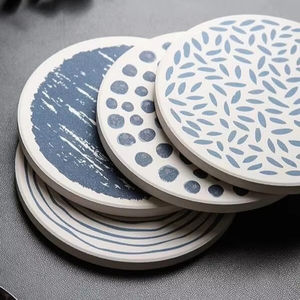 Décor de luxe écologique Sous-verres en nacre faits à la main en pierre de noyer de style classique Tapis et tampons pour vadrouille Trading Coastal Wood - Product Image 1