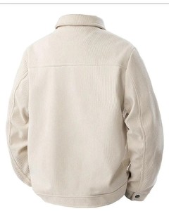 Ropa de trabajo informal de moda para hombre, chaqueta que combina con todo, primavera Otoño, pana, solapa suelta, técnica teñida lisa de un solo pecho - Product Image 4