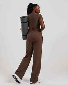 Anti-rides polaire hiver dentelle plat femmes large jambe pantalon Polyester/coton respirant sur mesure Logo impression OEM Service - Product Image 6