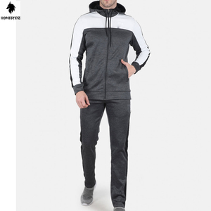 ชุดกันเหงื่อสำหรับวิ่งแนววินเทจของผู้ชายชุดกีฬาแบบ2ชิ้นชุดวอร์มลำลองสไตล์แบนด้านหน้าแบบลำลองลายขนสัตว์สำหรับกิจกรรมกลางแจ้ง - Product Image 2