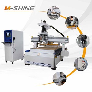 Máquina Router CNC ATC Automática 4x8 para Corte y Ensamblaje <span class=keywords><strong>de</strong></span> Puertas <span class=keywords><strong>de</strong></span> Gabinetes <span class=keywords><strong>de</strong></span> MDF con Magazín <span class=keywords><strong>de</strong></span> 8 Herramientas, Fábrica Jinan China - Product Image 1
