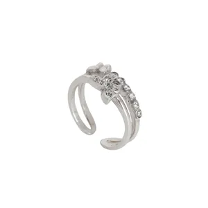 Bague d'orteil ajustable en argent 925 pour femme, plaquée or, avec zircon diamant, idéale pour fiançailles et mariage - Product Image 4