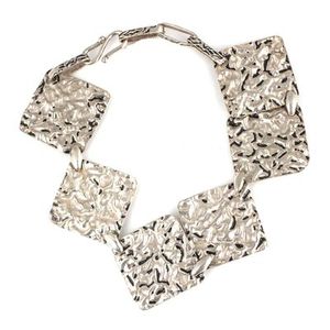 Bracelet à motif carré primitif en argent sterling 925 plaqué or rhodié 14 carats avec diamant et perle d'eau douce - Product Image 2
