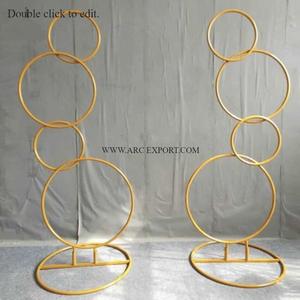 Metal dorado pulido forma redonda decoración boda y eventos escenario Harlow soportes calidad Superior tamaño grande Metal Harlow soporte - Product Image 3