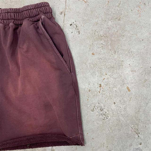 Vêtements pour hommes Short de sport délavé à l'acide Short de jogging d'été en coton avec cordon de serrage pour hommes - Product Image 3
