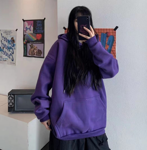 Sweat-shirts à capuche d'hiver pour femmes de haute qualité, coupe oversize, avec logo personnalisé, en molleton de coton épais 300g, avec poche - Product Image 6
