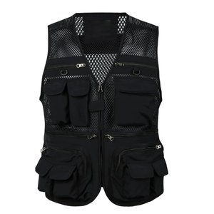 Gilet tactique à séchage rapide pour hommes, coupe-vent respirant, logo brodé, multi-poches pour la chasse, gilet de sécurité court - Product Image 6