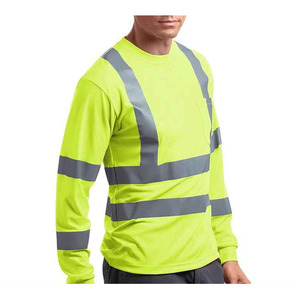 Camisa reflectante de alta visibilidad personalizada de estilo 2025, camisa reflectante personalizada de seguridad de manga completa para exteriores para hombres - Product Image 1